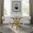 36 Inch Clear Tempered Glass Round Dining Table With Polished Metal Base-21971526