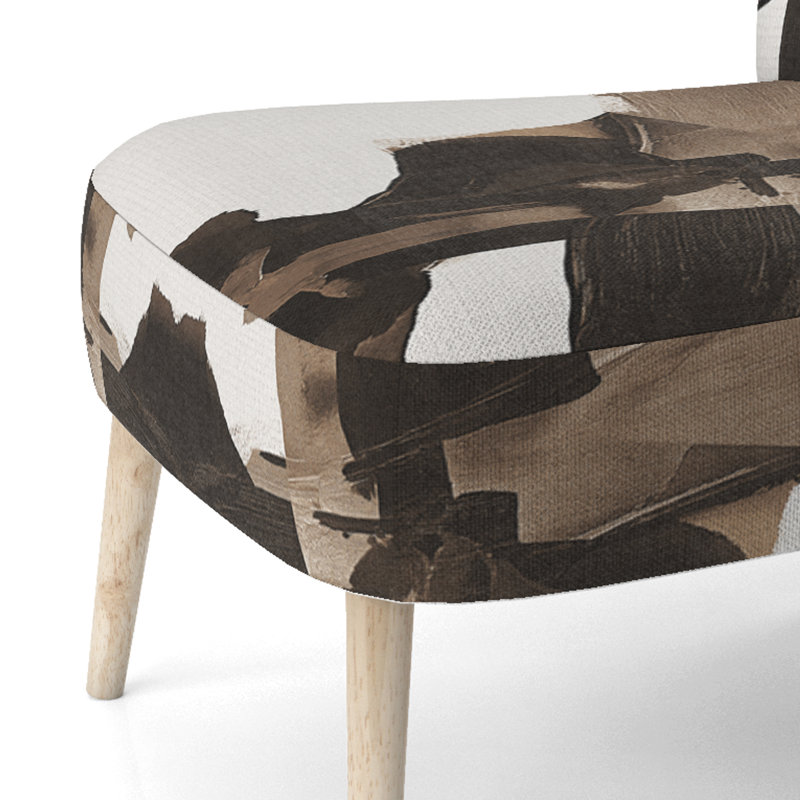 Chaise d'appoint rembourrée Geometric IV, Brun / Noir / Blanc