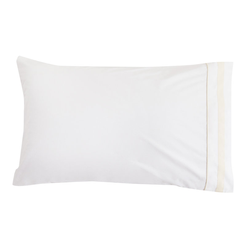 Classic Double Border Pcase, Ivory, King Pillow Case