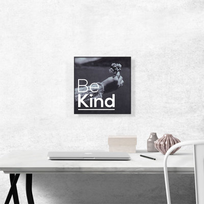 «Be Kind Motivational», reproduction d'art textuel sur toile tendue