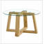 Tables basses modernes et circulaires pratiques. Fabriqué en bois trempé transparent et en bois