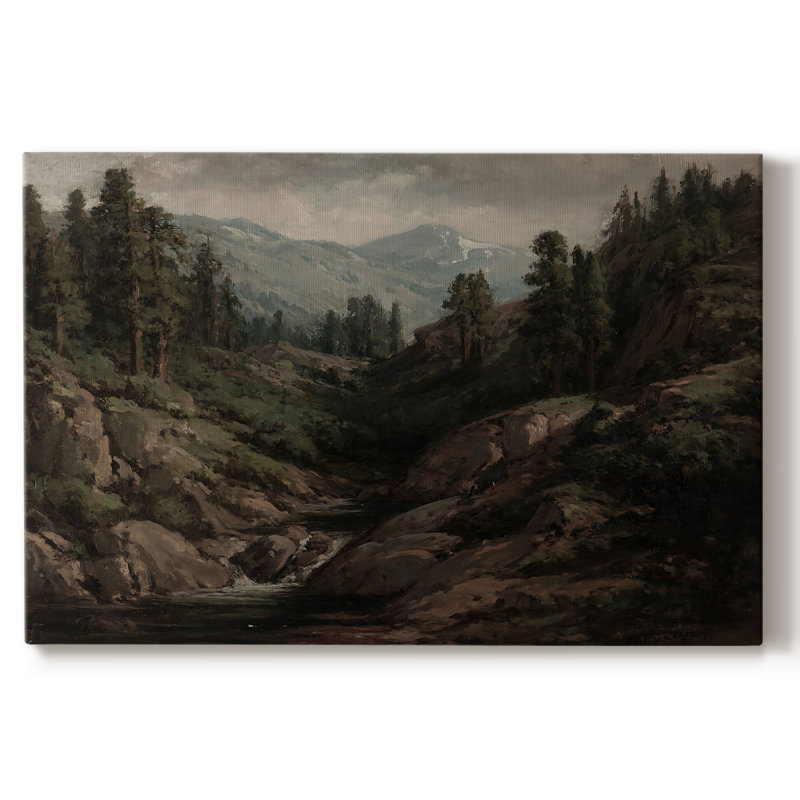 Paysage rétro-CDLxxxxi encadré sur toile, H 13 po x l 19 po