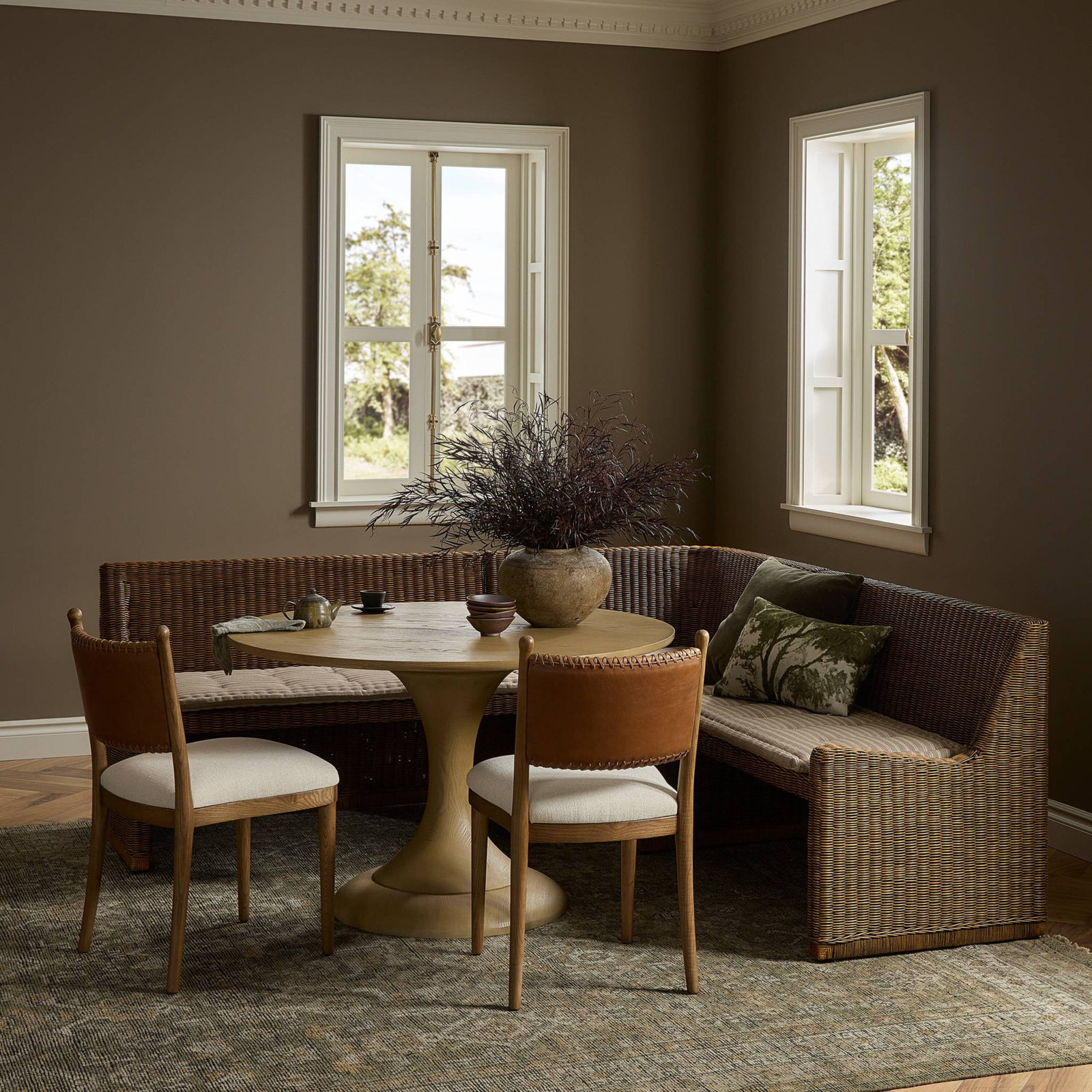 Senna Dining Banquette L Shape, 32.5" H x 83.25" W x 83.25" D