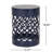 Modern Outdoor Metal Side Table - Large. Navy Blue Finish, Iron Cut. Powder-coated, No Assembly. 13.55"x13.55"x18.26", 4.62 Lb End Look With Blue. Cut, Powder-coated Frame.-1633558994