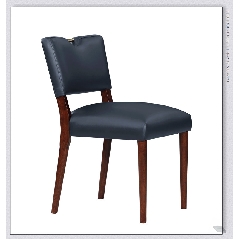 Chaise de salle à manger en similicuir bleu Bryson - ensemble de 2, alliant confort et élégance pour les salles à manger modernes.