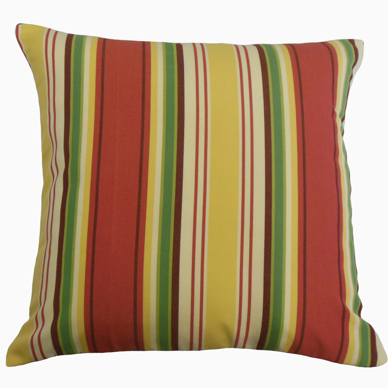 Oreiller Phomello, 18 po x 18 po, Coussin décoratif, Rouge / Vert / Jaune