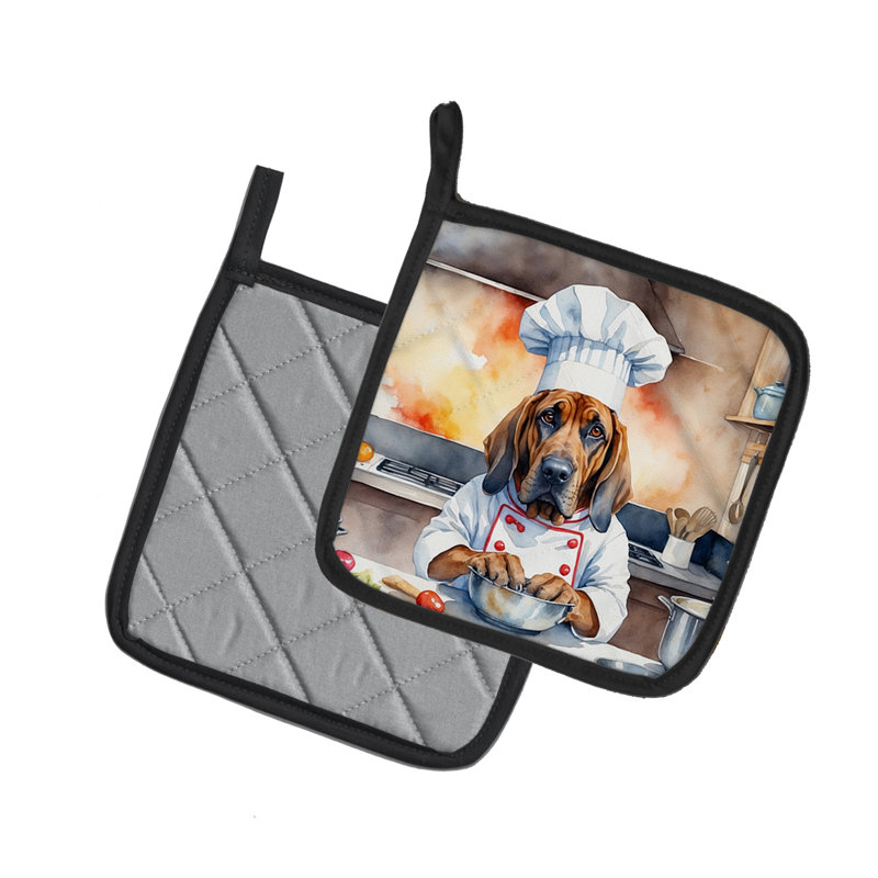 Caroline's Treasures The Dog Chef Polyester Potholder Set