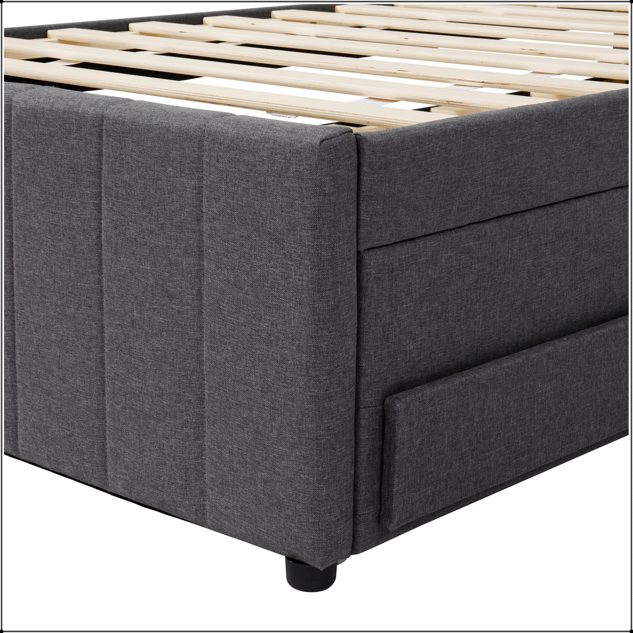 Latitude Run® Upholstered Platform Bed with Trundle and 3 Drawers | Wayfair