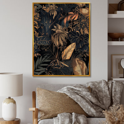 Feuille d'or tropicales Serenade III - feuilles, art mural