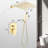 Wall Mounted 12" Shower Head - Brushed Gold Bathroom Enticing Quality Self-Cleaning Nozzle Within Enchantment Inserted-121169557
