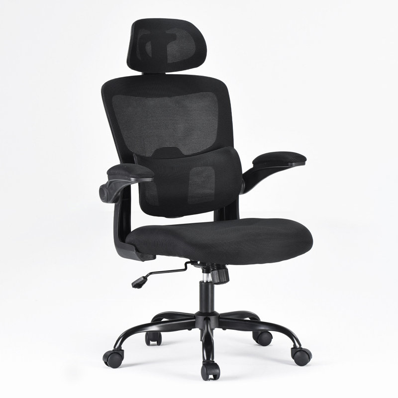 Ergonomic Office Chair,High Back Desk Chair with Flip-Up Armrest and Adjustable Lumbar Support,Computer Chair for and Office