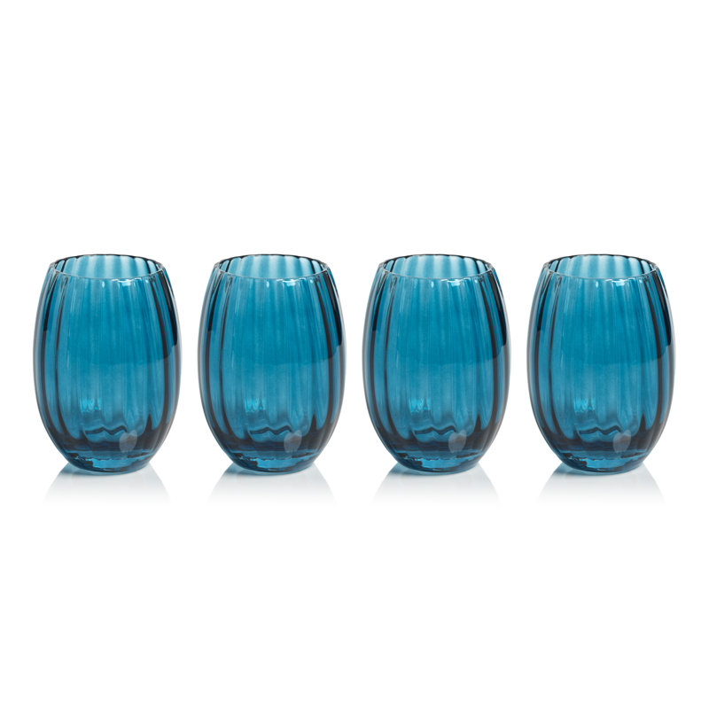 Verres tout usage sans pied Boulder Optic, ensemble de 4, Bleu azur