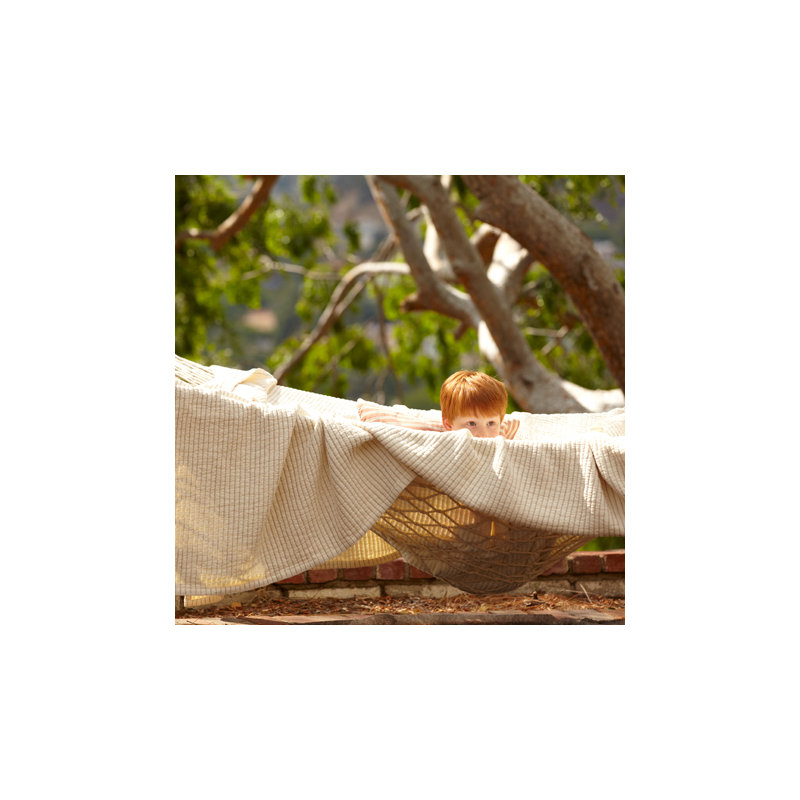 Hudson Stripe Single Coverlet, White, Twin