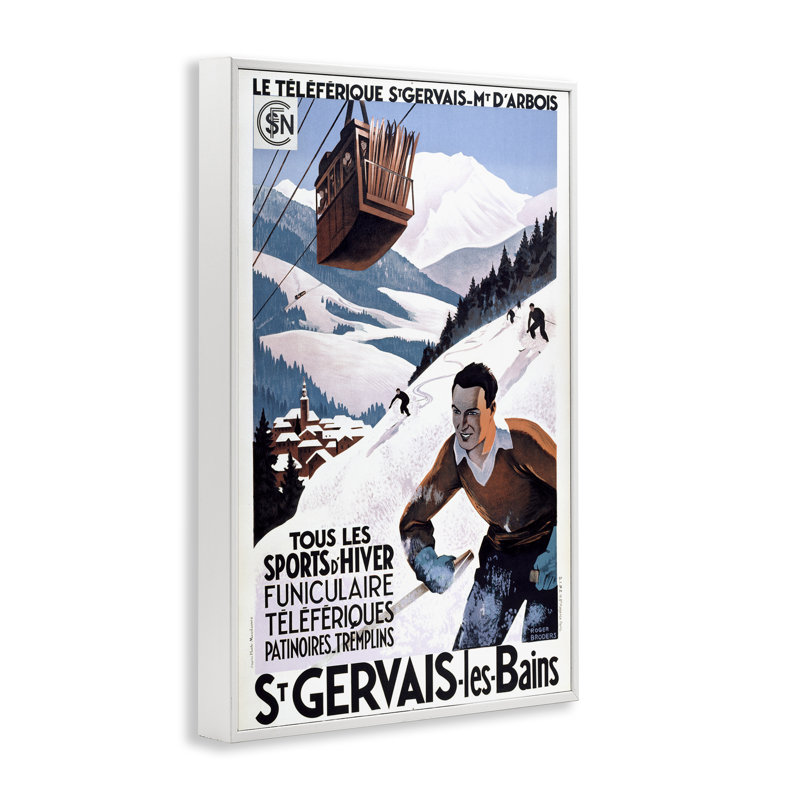 «Vintage Skiing Slopes», affiche par art giclée par Marcus Jules, H 18 po x l 12 po