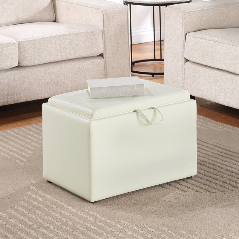 Repose-pieds Saribel 22,75 po, Similicuir ivoire