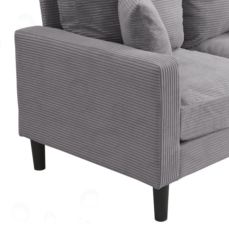 Canapé moderne rembourré, Jaune, H 34,6 po x l 57,9 po x P 30,7 po