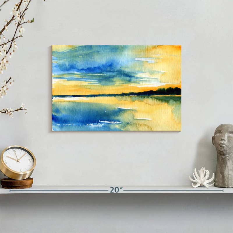 Sunlit Abstract Landscape, 8" H x 12" W