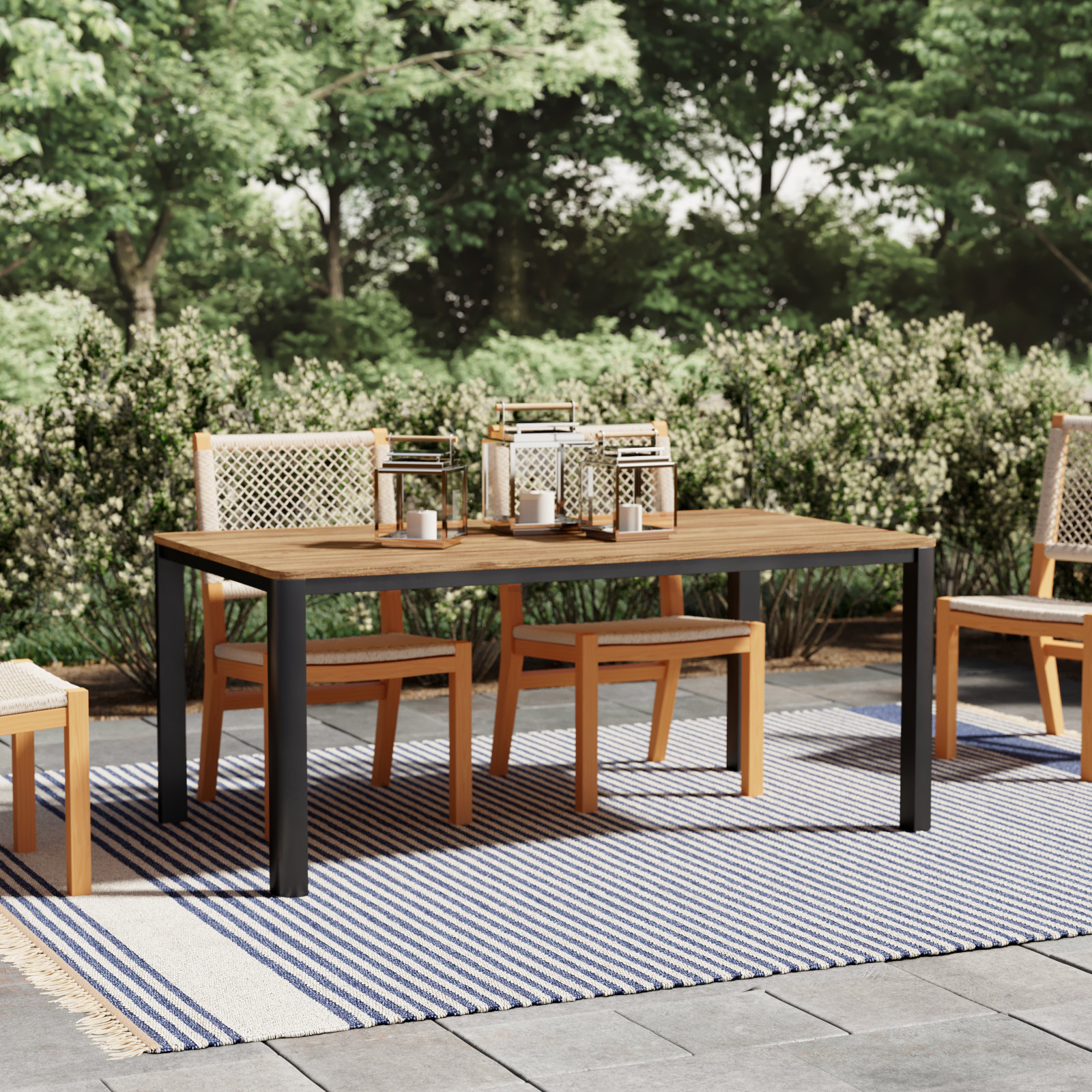 Beardall Teak Patio Dining Table, 35.5" W x 63" L x 30.3" H