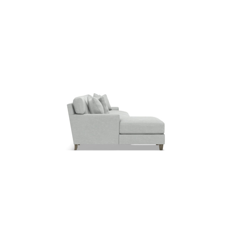 Mila 2-Piece Fabric Sectional, Left Hand Facing, Gray Polyester Blend, 33.5" H x 131" W x 61" D