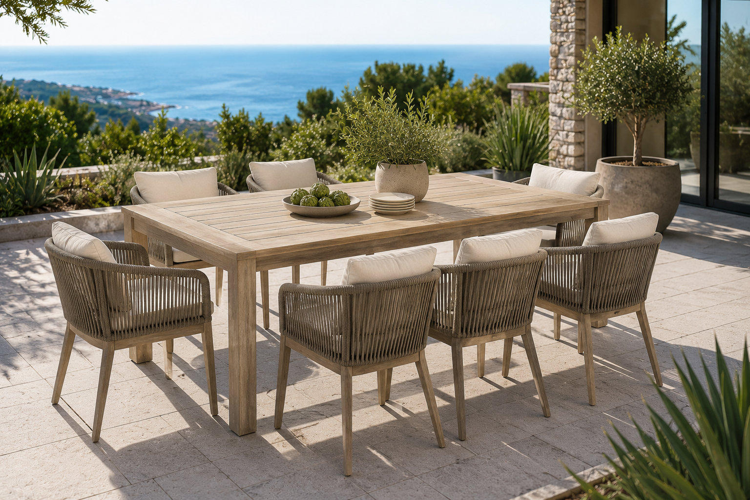 Joly Outdoor Dining Table, 30" H x 87" W x 40" D, Teak