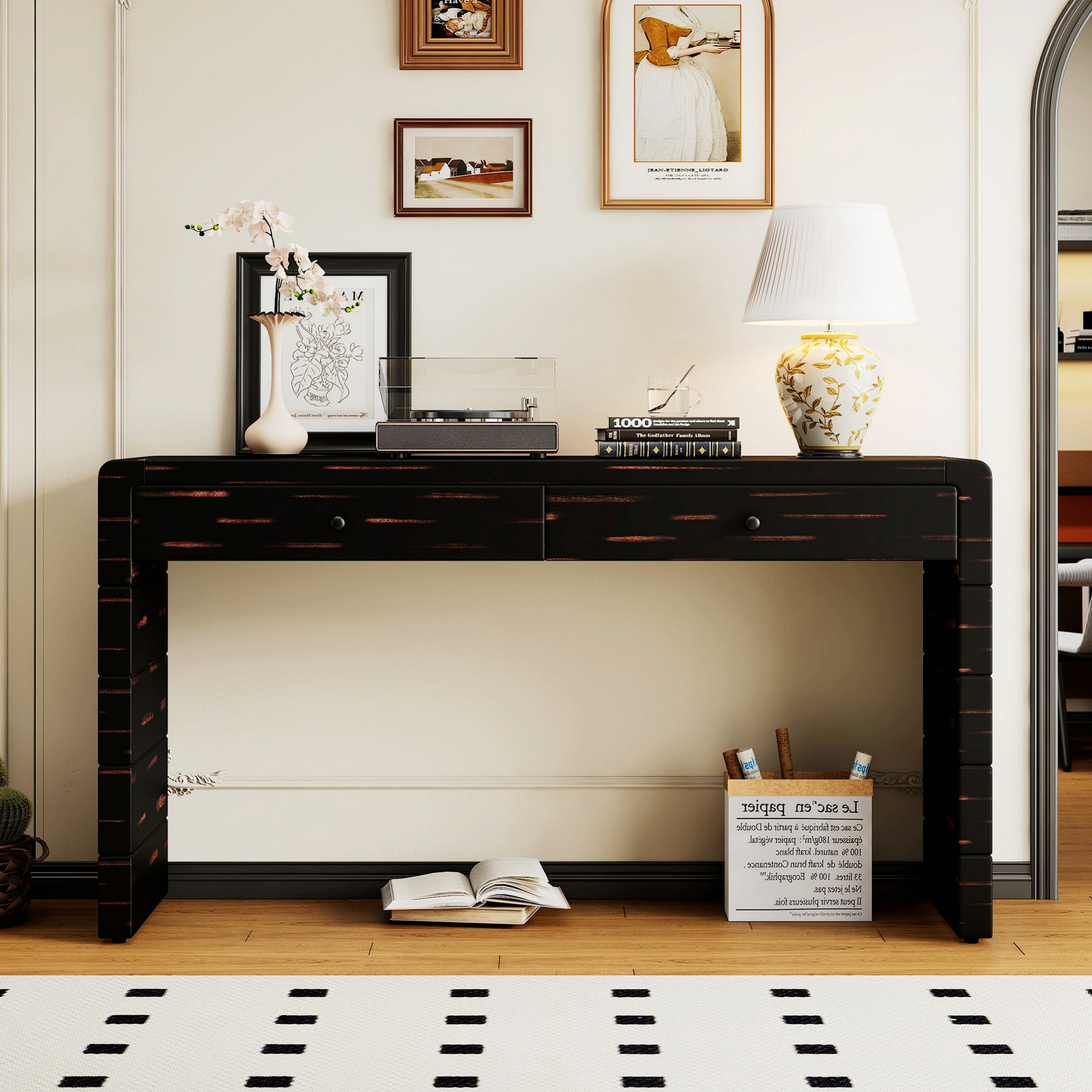 Ivy Bronx Console Table With Storage, Wooden Entryway Table With 2 ...