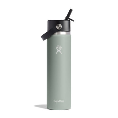 Hydro Flask Wide Mouth Water Bottle with Straw Cap, 24 oz - Cascade Blue
