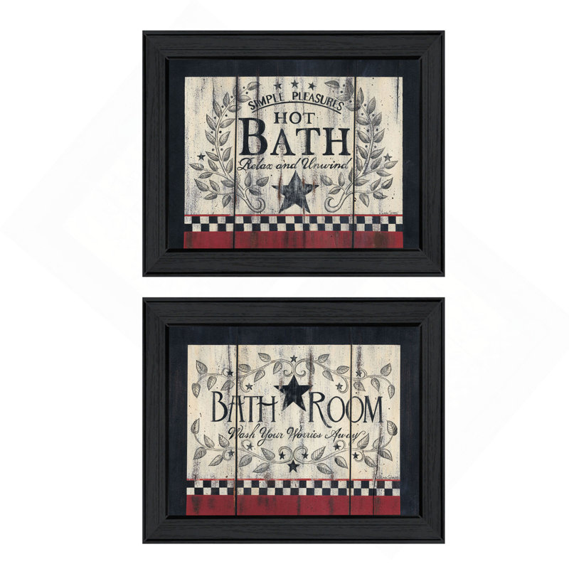 «Hot Bath», vignette 2 pièces par Linda Spivey, 14" H x 18" W x 1" D
