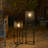 Oversized Black Metal Cutout Pattern Solar Powered Outdoor Floor Lantern