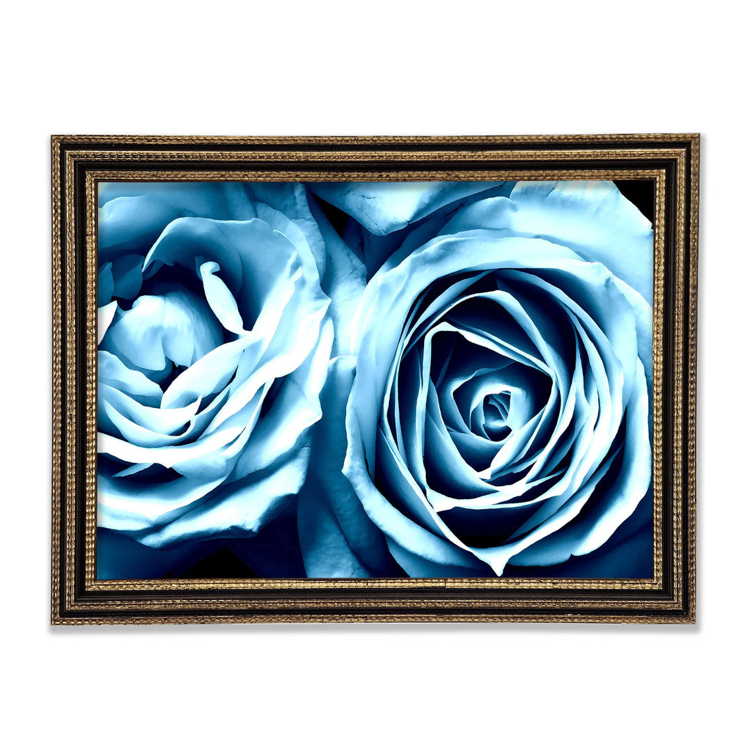 Gerahmtes Leinwandbild Twin Blue Roses