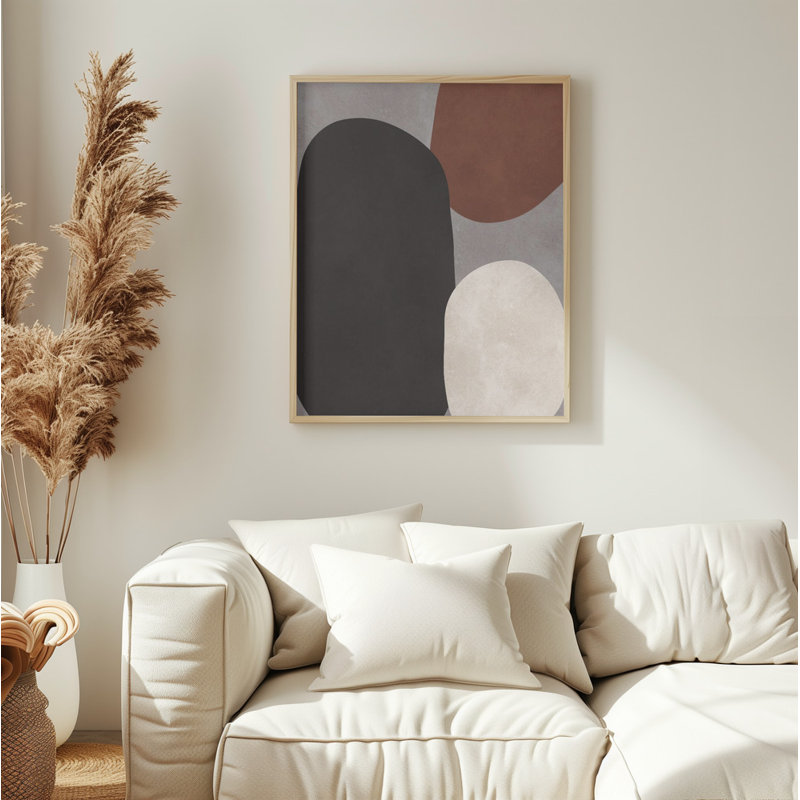 "Expressionist abstrait", art mural texturé encadré, Beige, H 48 po x l 36 po