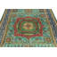 Tapis tribal turc bleu et gris 6 x 8
