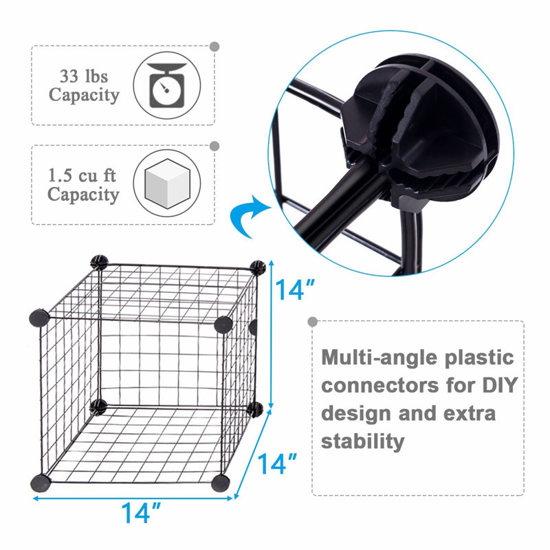 DIY 12 Cube Grid Wire Cube Shelves