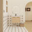 Meuble-lavabo flottant 24 po avec lavabo, armoire en contreplaqué de chêne clair, rangement à double porte mural, avec comptoir en résine