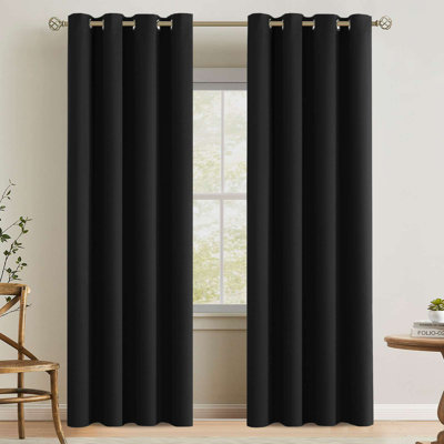 Room Darkening Curtains for Bedroom 42"/52" Wide Curtains Thermal Insulated 100”/120“/180” Wide Long Room Darkening  Curtains for Living Room Outdoor Privacy Energy Saving Curtains for Patio Door Grommet 1 Panel