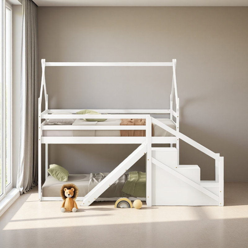 Lit simple mezzanine ou lit superposé, Blanc