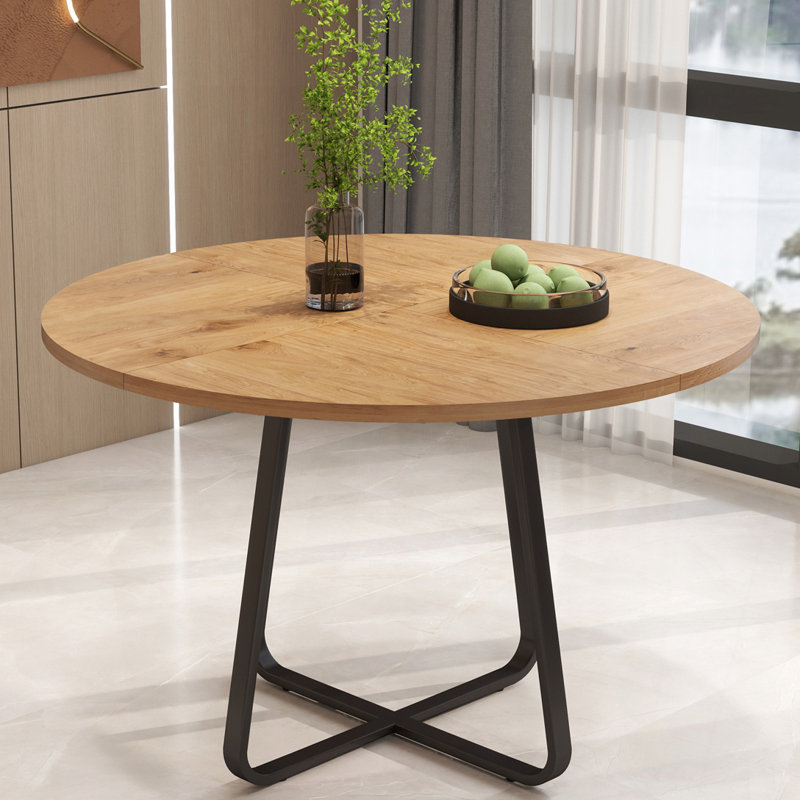 Table de salle à manger ronde 43,3 pouces pour 4 à 6 personnes, Bois