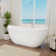 67" x 28"  Acrylic Oval Design with Double Slipper Freestanding Tub with Chrome Drain & Overflow, Spa-Inspired Luxury for Modern Bathrooms