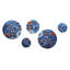 Boho Turkish Blue Tiles 2 - Boho Tiles, ensemble d'art mural rond de 5