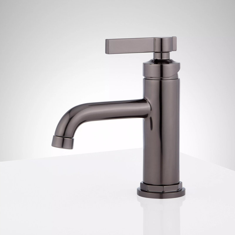 Greyfield 1.2 GPM Single Hole Bathroom Faucet with Metal Lever Handle and Pop-Up Drain Assembly, Gunmetal