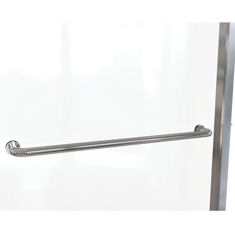 Celesta 44" W x 72" H Frameless Shower Door, Silver, AquaGlideXP clear