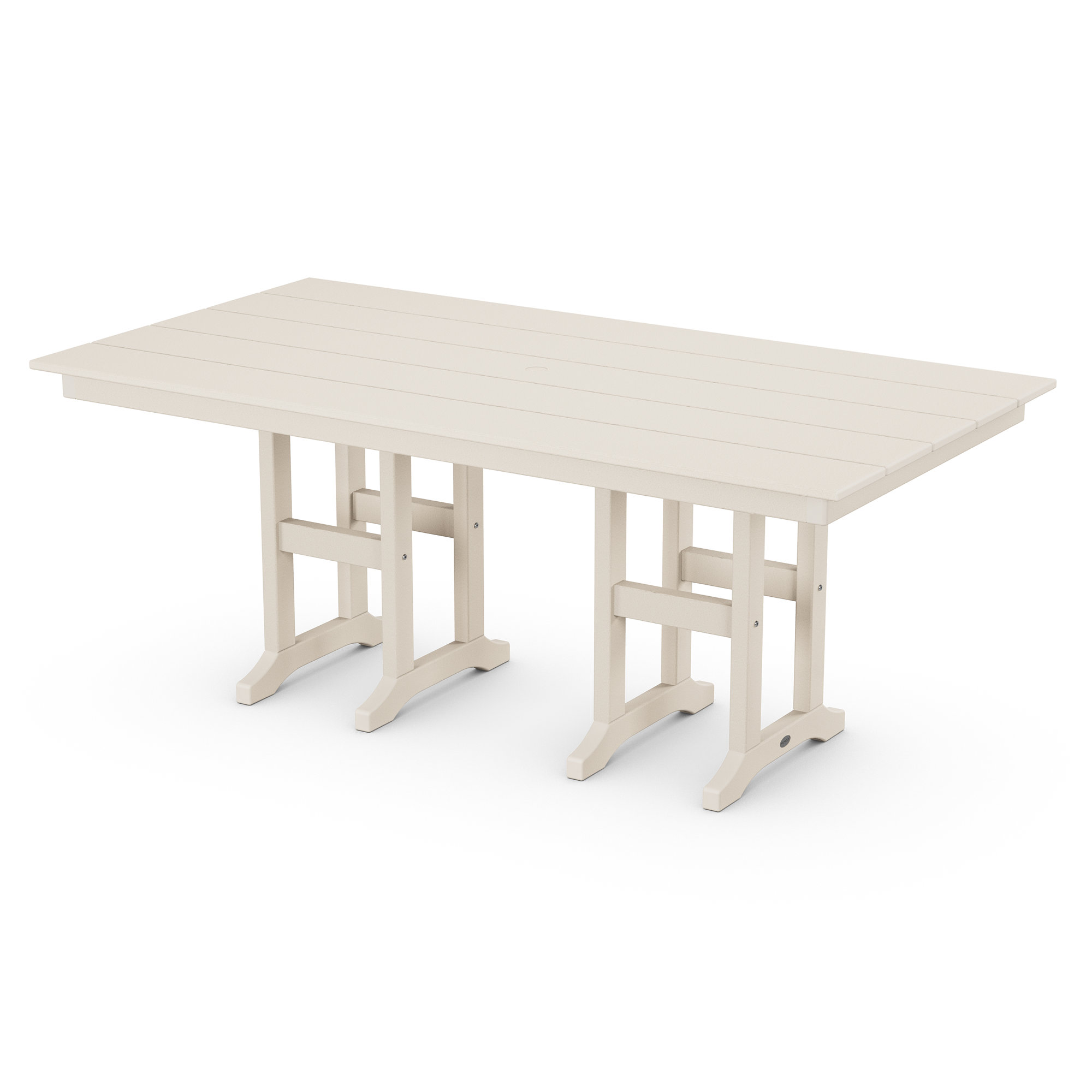 Farmhouse 37" x 72" Dining Table, 29.06"H x 37.72"W x 72"L, Cream