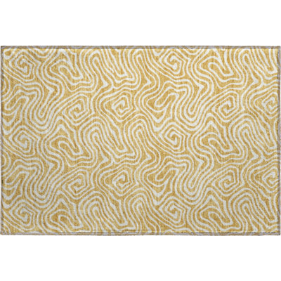 Premium Machine Washable Birchview AMF1030 Swirls Rug