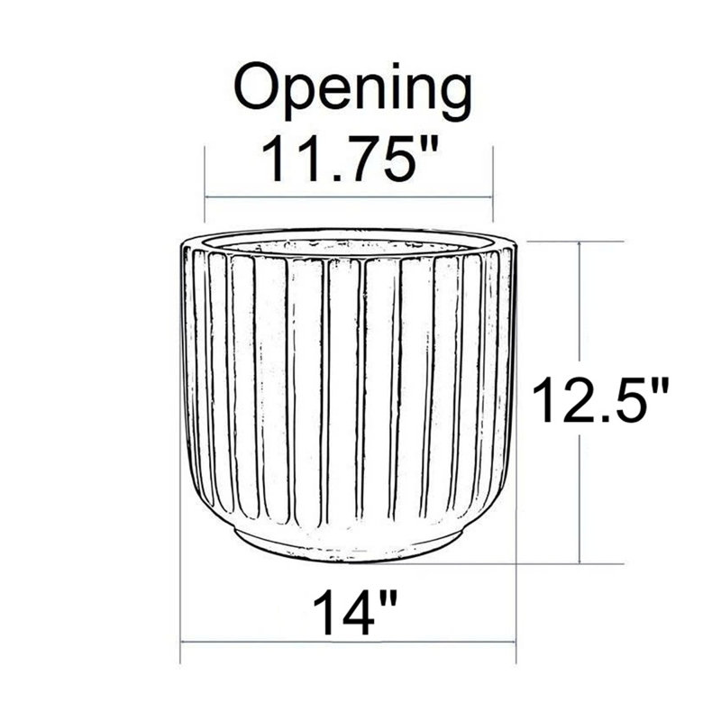 Allenville Fiberstone Plant Pot, 12.5" H x 14" W x 14" D, Tan