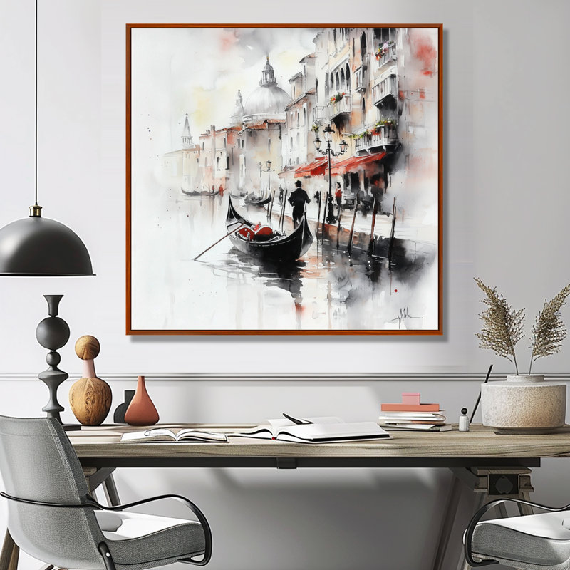 «Venice Grand Canal Landscape I - Venice», reproduction d'art mural, H 36 po x l 36 po, Bronze