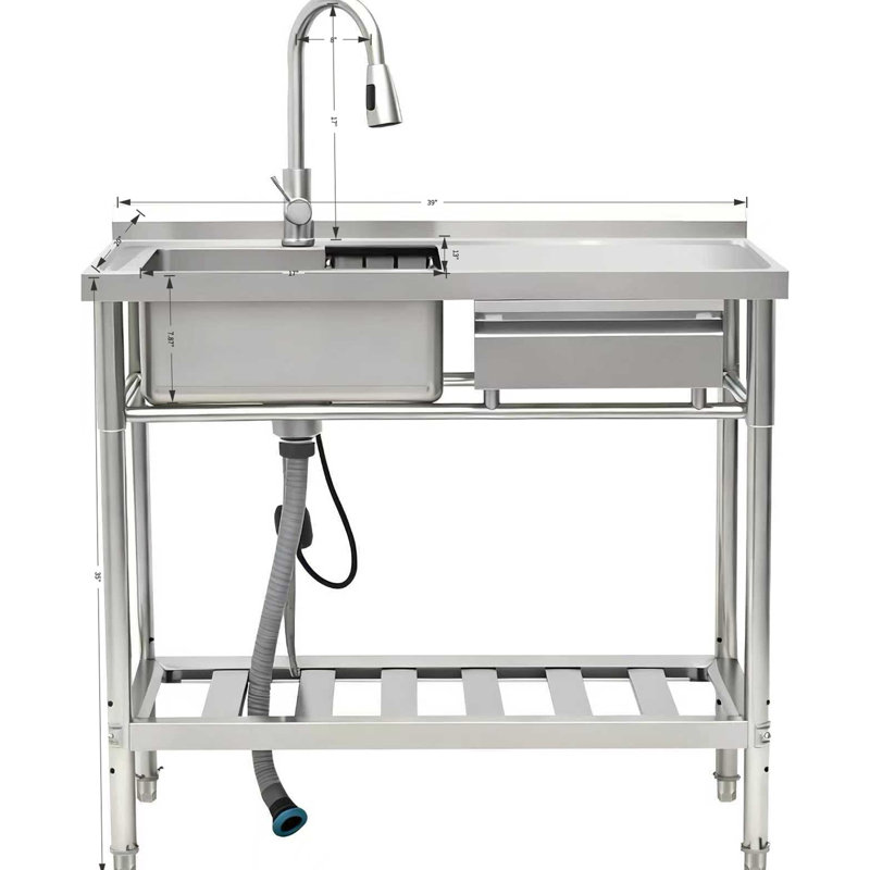 Évier utilitaire en acier inoxydable, évier autoportant 3
