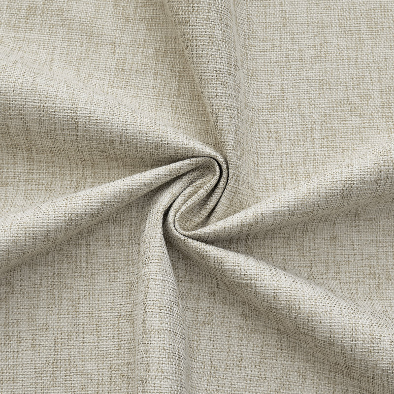 Leming Linen Like Polyester Blackout Room Darkening Grommet Curtain Pair, 52" W x 120" L, Oat Meal
