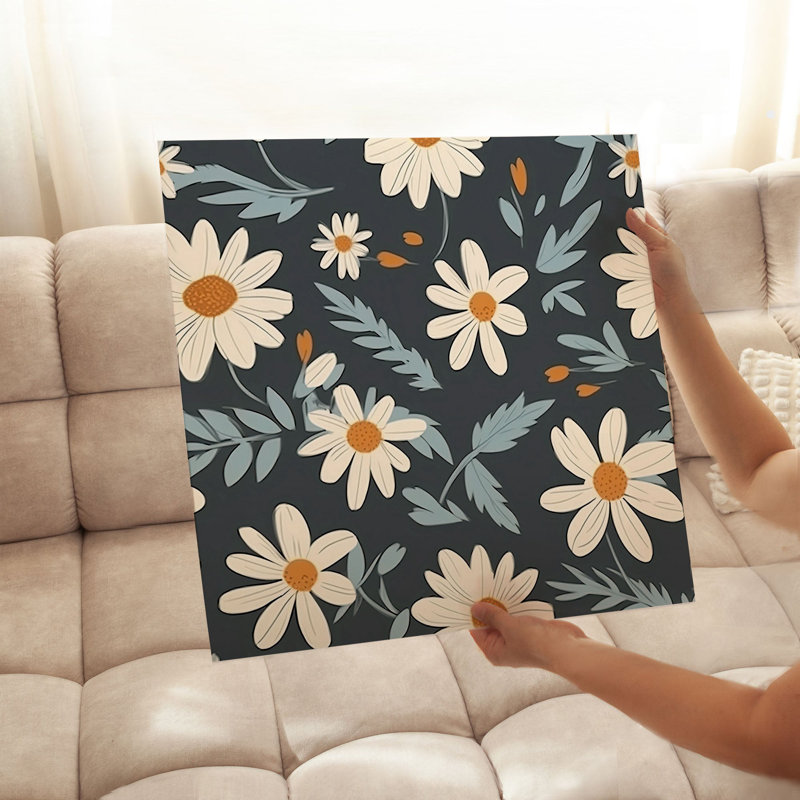 Motif floral de marguerites, H 28 po x l 28 po