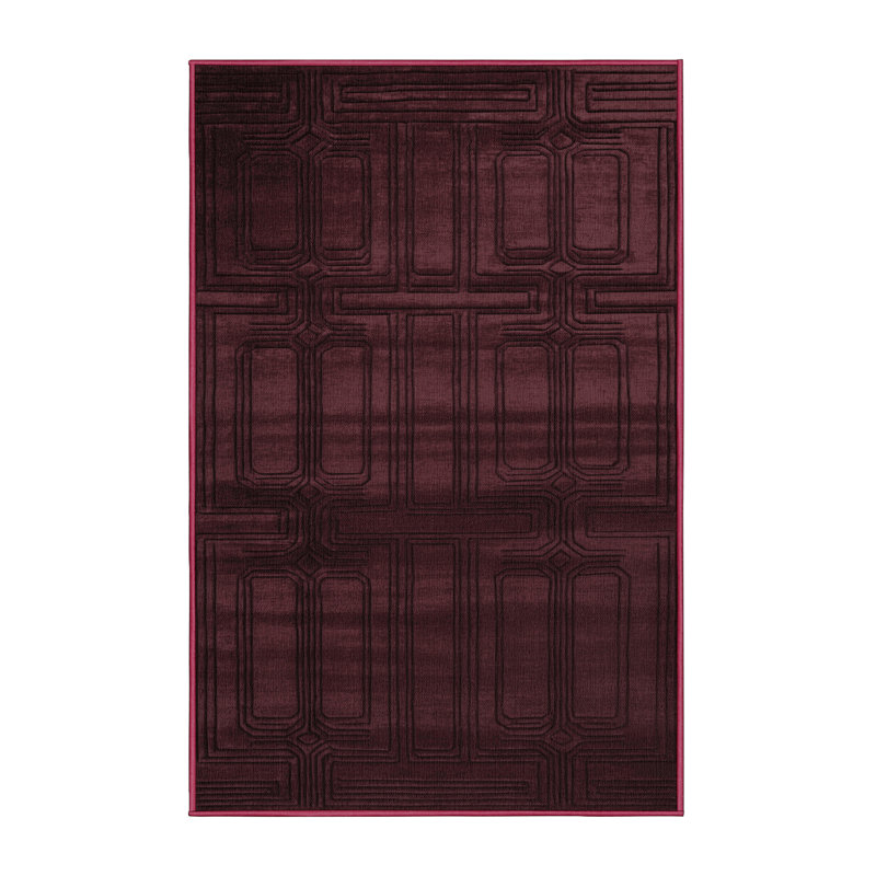 Machine Washable Trellis Brown Area Rug, Rectangle 7' x 10'
