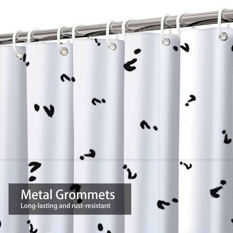 Rideau de douche blanc avec 12 crochets, L 72 po x l 84 po