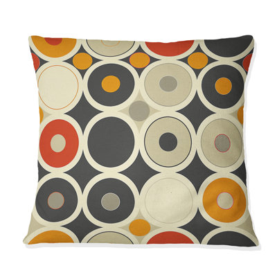 Coussin décoratif gris Mid-Century gris orange